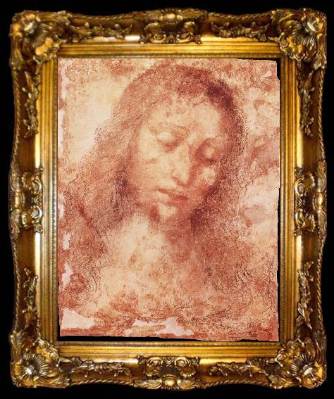 framed  LEONARDO da Vinci Portrait, ta009-2